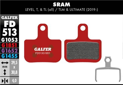 Galfer GALFER Brake Pad FD513 Advanced "SRAM Level T, TL", rot