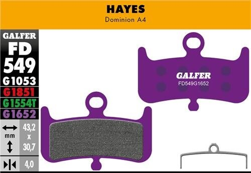 Galfer GALFER Brake Pad FD549 E-Bike "Hayes Dominion A4", violett