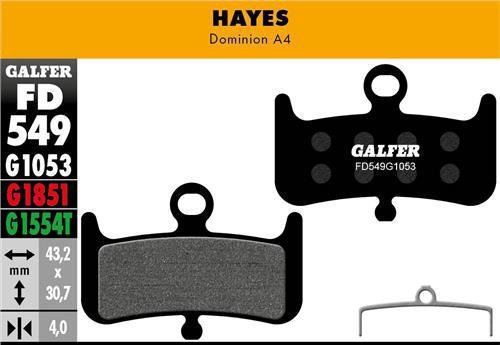 Galfer GALFER Brake Pad FD549 Performance "Hayes Dominion A4", schwarz