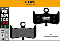 Galfer GALFER Brake Pad FD549 Performance "Hayes Dominion A4", schwarz