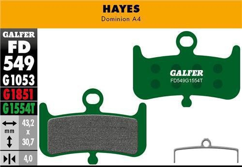Galfer GALFER Brake Pad FD549 Pro "Hayes Dominion A4", grün