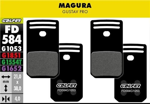 Galfer GALFER Brake Pad FD584 Performance "Magura Gustav Pro", schwarz