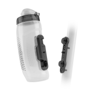 Fidlock TWIST Trinkflasche 590 ml mit Bottle Connector und TWIST Bike Base. Transparent White.