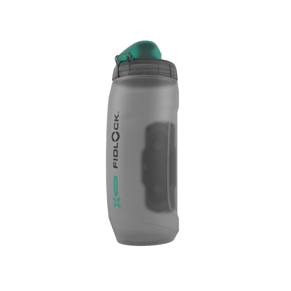Fidlock TWIST Trinkflasche 590 ml antibakteriell mit Bottle Connector OHNE TWIST Bike Base. Transparent Black.