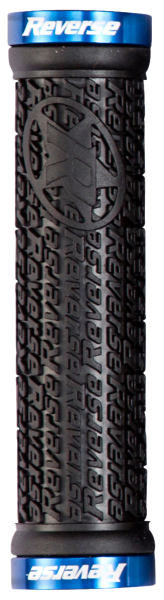 Reverse Components REVERSE Grip "Stamp" black / Clamp rings blue, schwarz / blau