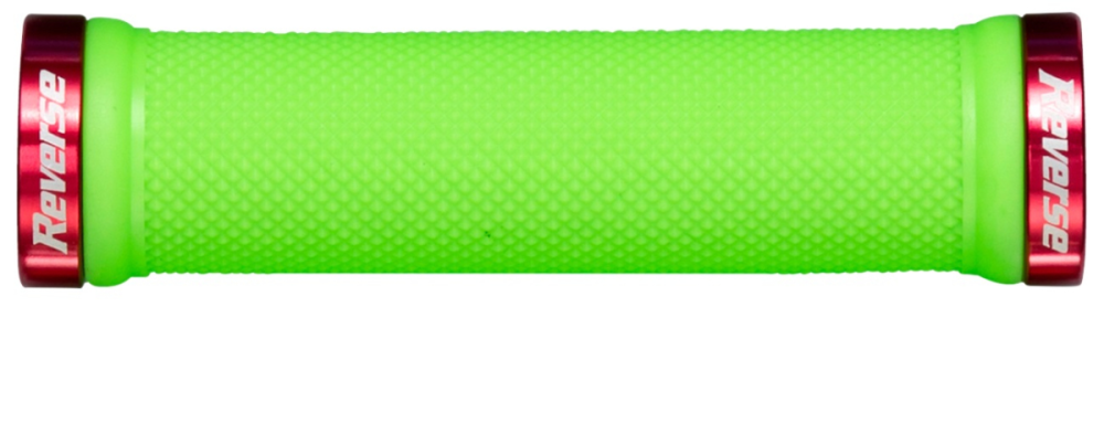 Reverse Components REVERSE Grip "Classic 29" apple-green / Clamp rings red, grün / rot
