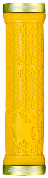 Reverse Components REVERSE Grip "Stamp" yellow / Clamp rings apple-green, gelb / apfelgrün