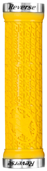 Reverse Components REVERSE Grip "Stamp" yellow / Clamp rings polish, grün / polish
