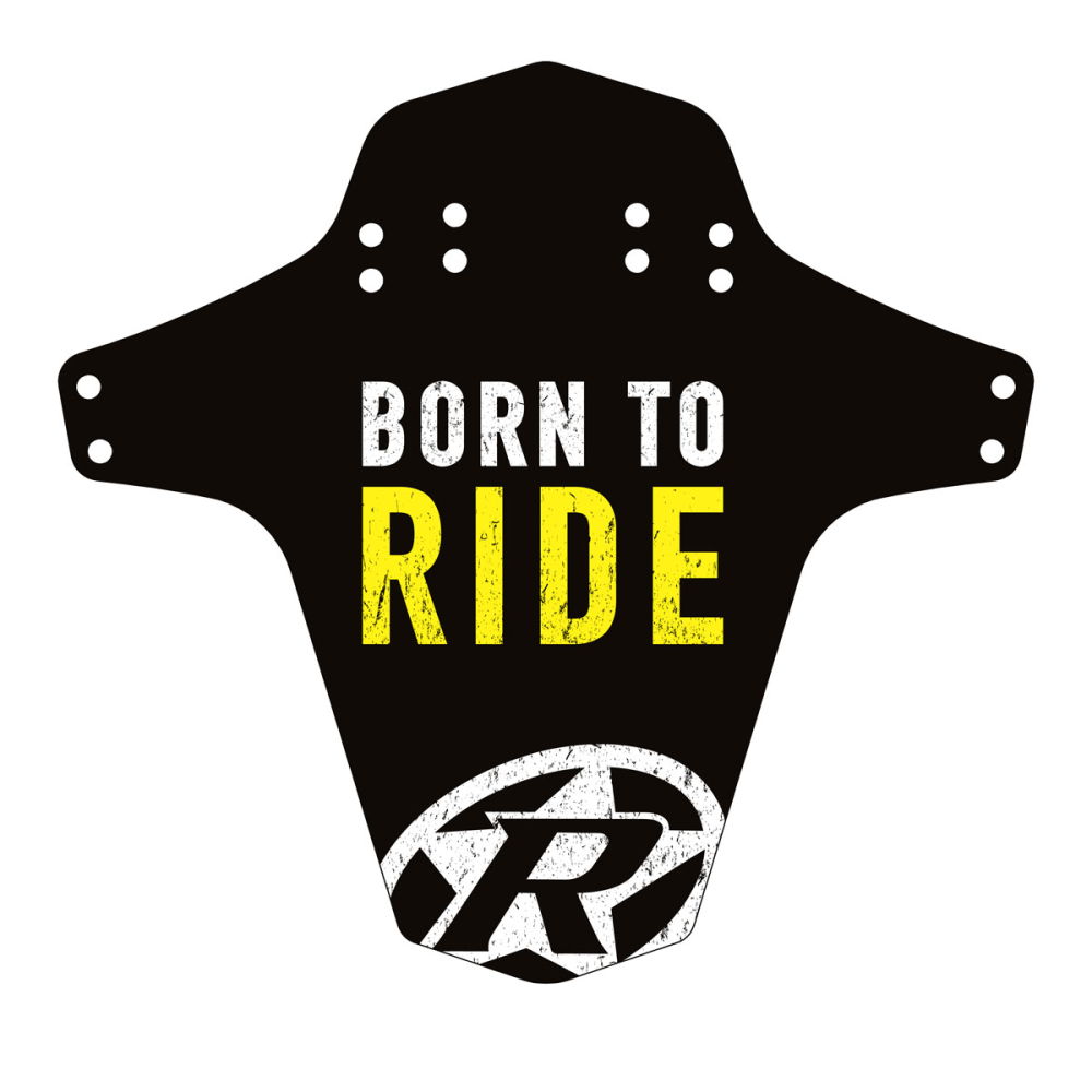 Reverse Components REVERSE "Mud Fender" Born to Ride yellow, 267 x 251 mm (Breite x Höhe)