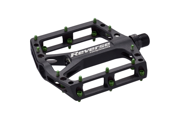 Reverse Components REVERSE Pedal "Black one" black / light green 325g, schwarz / hellgrün