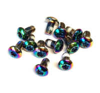 RideRace Bremsscheiben Schrauben M5x9mm, 12 Stück, rainbow, M5 x 9mm