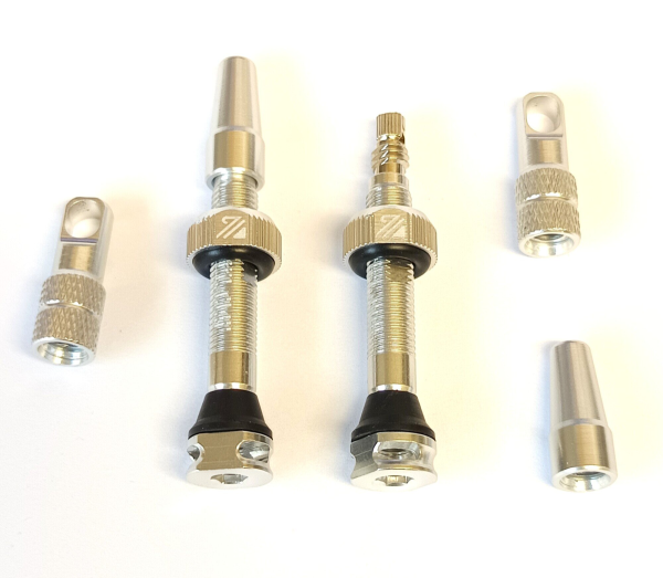 WIAN Bike and Parts BUCKLOS 40mm Tubeless-Ventile aus Aluminium mit Presta Ventil silber