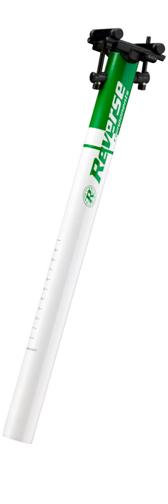 Reverse Components REVERSE Seatpost "Style lite" Ø30.0 white / green 400mm, weiss / grün