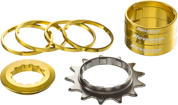 Reverse Components REVERSE Single Speed Kit with 7 Spacer, 13T Cog gold