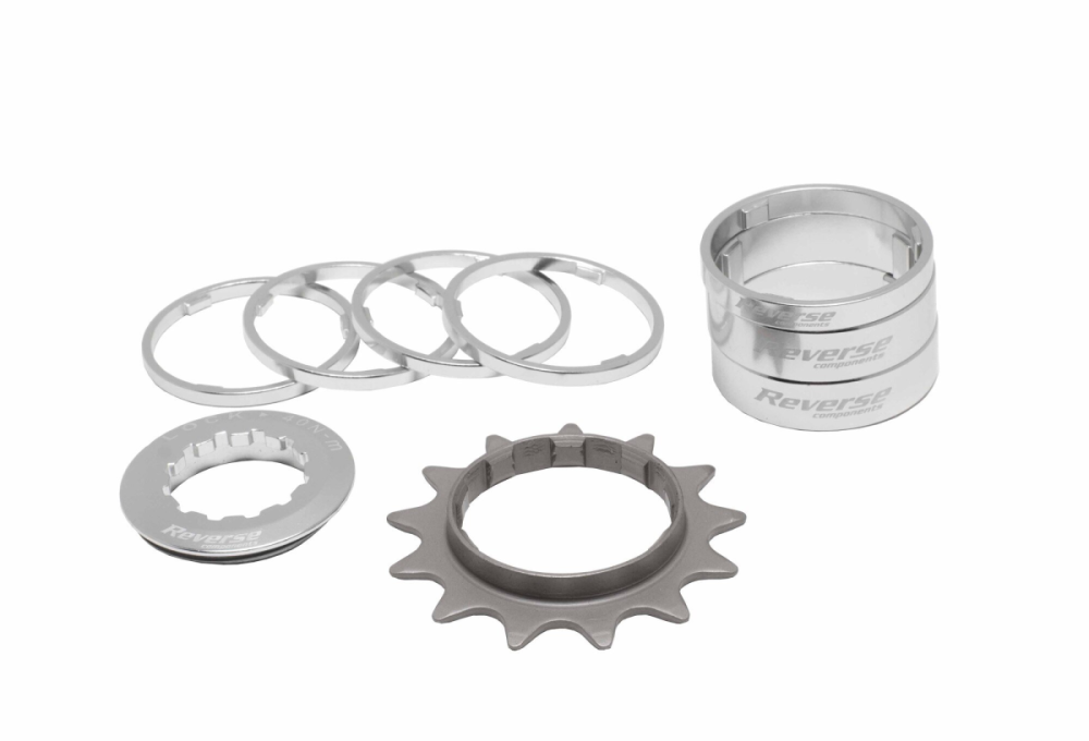 Reverse Components REVERSE Single Speed Kit with 7 Spacer, 13T Cog silber