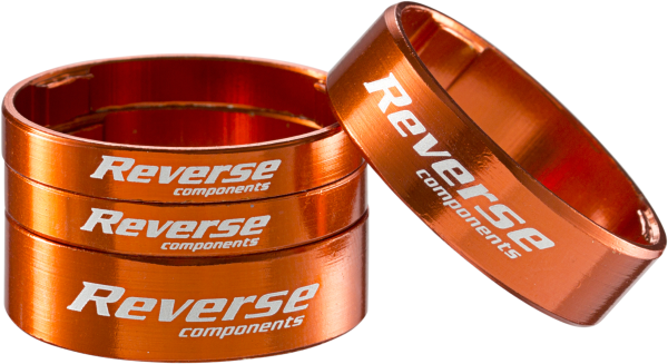 Reverse Components REVERSE Spacer Set Ultra-light 1 1/8", (2x5mm 2x10mm) orange