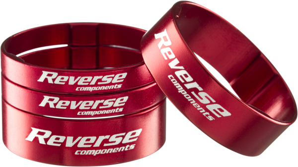 Reverse Components REVERSE Spacer Set Ultra-light 1 1/8", (2x5mm 2x10mm) rot