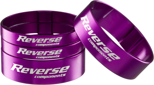 Reverse Components REVERSE Spacer Set Ultra-light 1 1/8", (2x5mm 2x10mm) violett