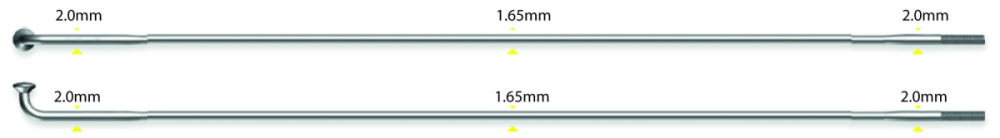 Sapim SAPIM Speiche D-Light 2.0-1.65-2.0 mm, Pack à 100 Stück, silber