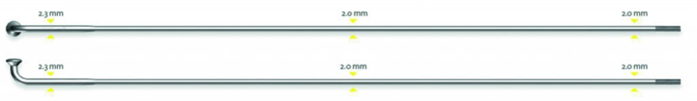 Sapim Speiche Strong 2.34-2.0x106 mm rund Nippel Polyax 12mm 100 Stk silber, 106