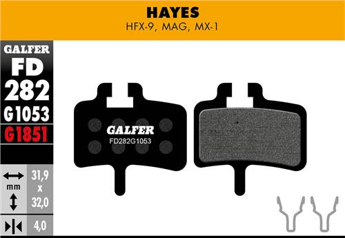 Galfer GALFER Brake Pad FD282 Performance "Hayes MAG / HFX / MX1", schwarz