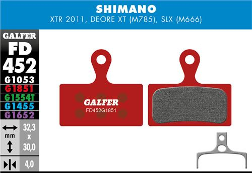 Galfer GALFER Brake Pad FD452 Advanced "Shimano M9000/M8000/M985/M785/M666/M615", rot