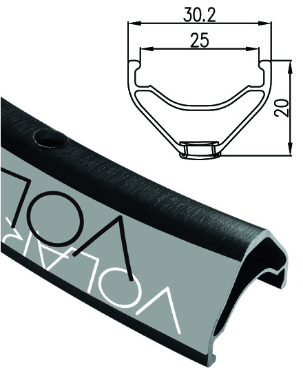 Alexrims ALEXRIMS Volar 2.5, 27.5", 32 Hole, black, w/SSE