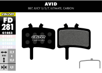 Galfer GALFER Brake Pad FD281 Performance "Avid Juicy 3,5,7 / Carbon / Ultimate / BB7", schwarz
