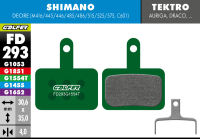 Galfer GALFER Brake Pad FD293 Pro "Shimano M4050/M486/M447/M395/Tektro Auriga/Drago", grün