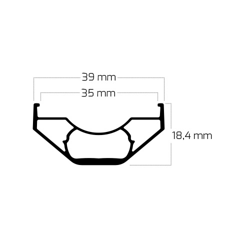 Ryde Trace 35 OS, 27.5", black, 32 Hole, 550g