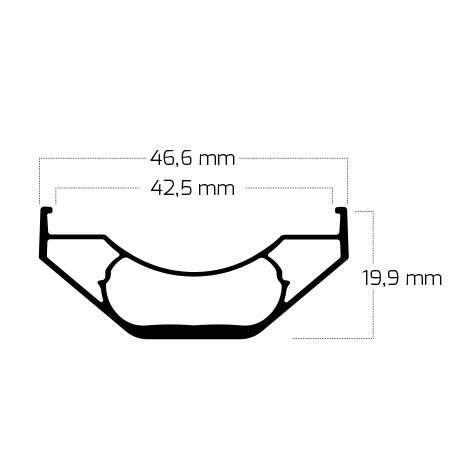 Ryde Trace 42 OS, 27.5", black, 32 Hole, 640g