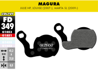 Galfer GALFER Brake Pad FD349 Performance "Magura Julie HP / Louise 07 / Marta SL 09", schwarz