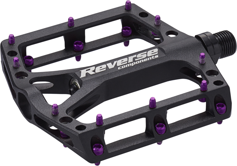 Reverse Components REVERSE Pedal "Black one" black / purple 325g, schwarz / lila