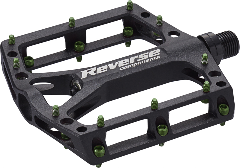 Reverse Components REVERSE Pedal "Black one" black / light green 325g, schwarz / hellgrün