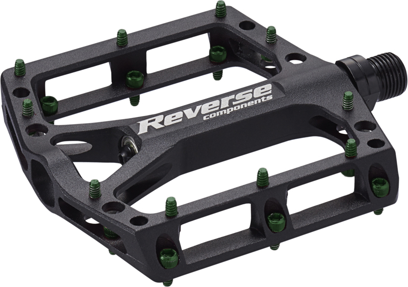 Reverse Components REVERSE Pedal "Black one" black / dark green 325g, schwarz / dunkelgrün