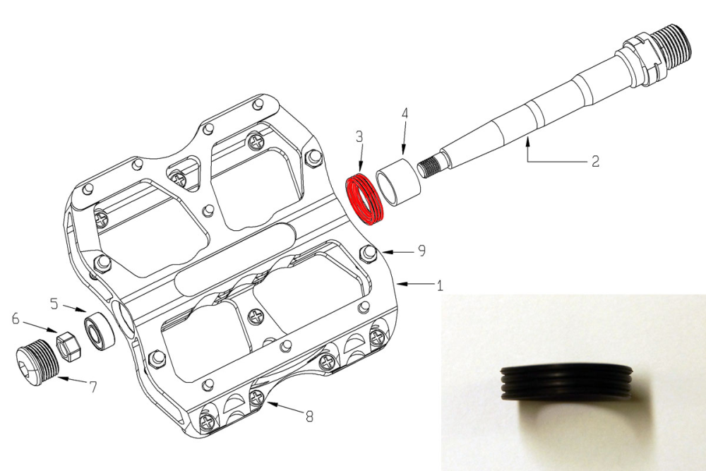 Reverse Components REVERSE Escape Pedal Axle Stopp Rubber 2pc