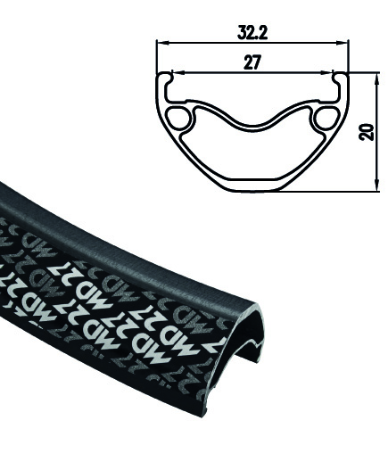 Alexrims ALEXRIMS MD27, 27.5", 32 Hole, black, w/SSE