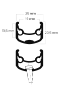 Ryde "Andra 30" 26", black, 32 Hole, ID, UP, V-Brake