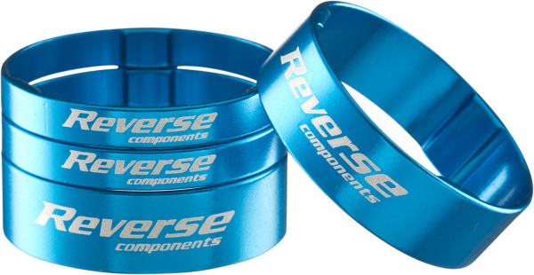 REVERSE COMPONENTS Spacer Set Ultra-light 1 1/8", (2x5mm 2x10mm) hellblau