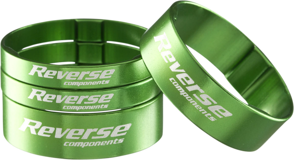 REVERSE COMPONENTS Spacer Set Ultra-light 1 1/8", (2x5mm 2x10mm) grün