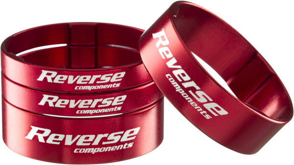 REVERSE COMPONENTS Spacer Set Ultra-light 1 1/8", (2x5mm 2x10mm) rot