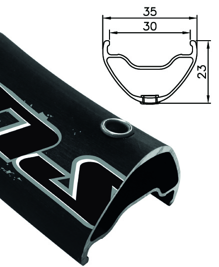 Alexrims ALEXRIMS Supra 35, 27.5", 32 Hole, black, w/SSE