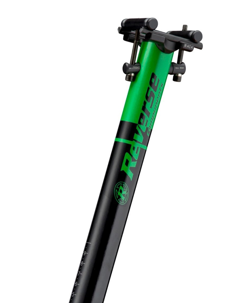 Reverse Components REVERSE Seatpost "Style lite" Ø30.9 black / green 400mm, schwarz / grün