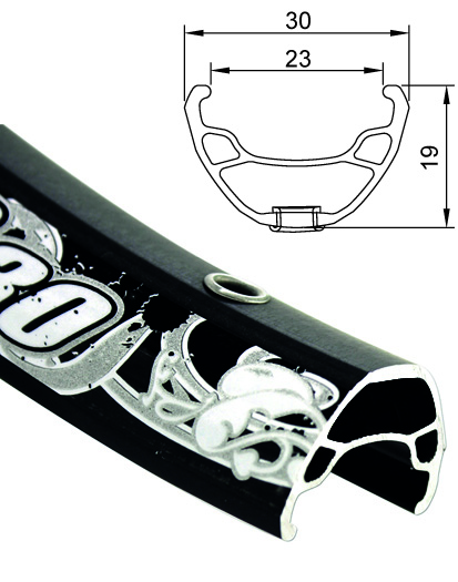 GT ALEXRIMS FR 30, 27.5", 36 Hole, black, w/SSE