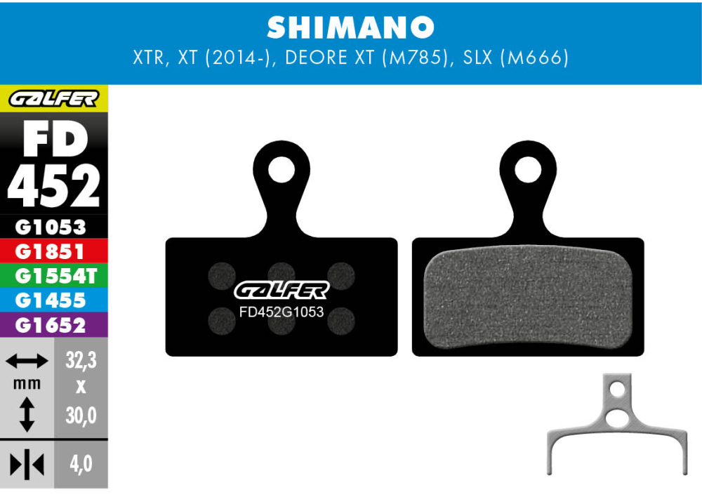 Galfer GALFER Brake Pad FD452 Performance "Shimano M9000/M8000/M985/M785/M666/M615", schwarz