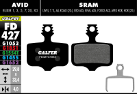 Galfer GALFER Brake Pad FD427 Performance "Avid Elixir 1,3,R,CR,X.0,Mac,XX, schwarz