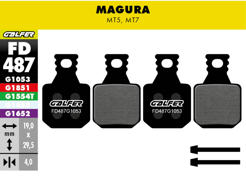Galfer GALFER Brake Pad FD487 Performance "Magura MT5 / MT7", schwarz