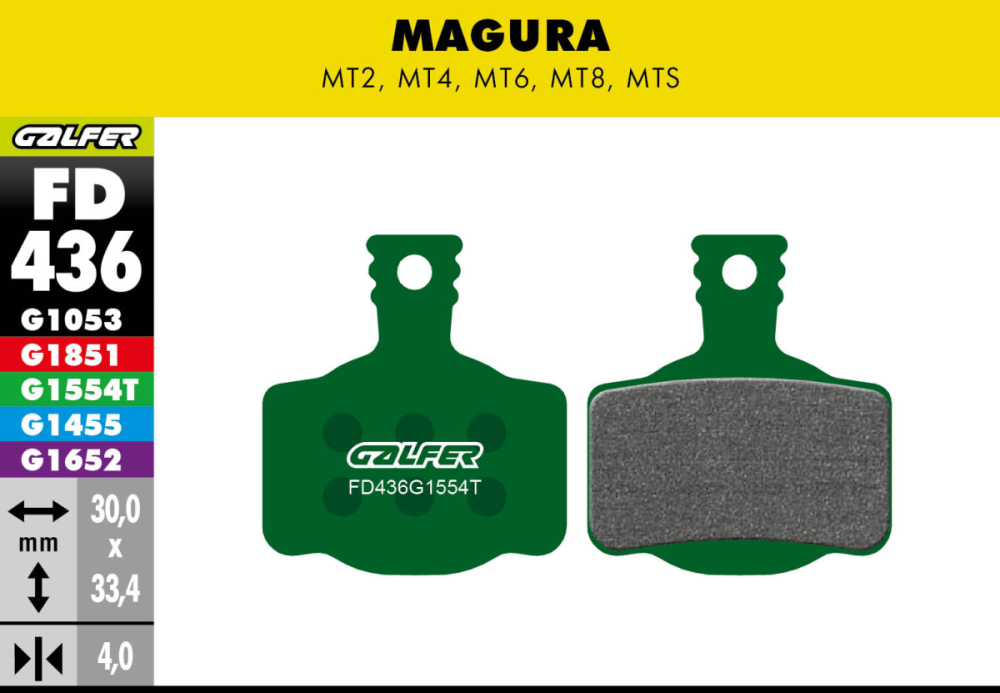 Galfer GALFER Brake Pad FD436 Pro "Magura MT2,4,6,8", grün