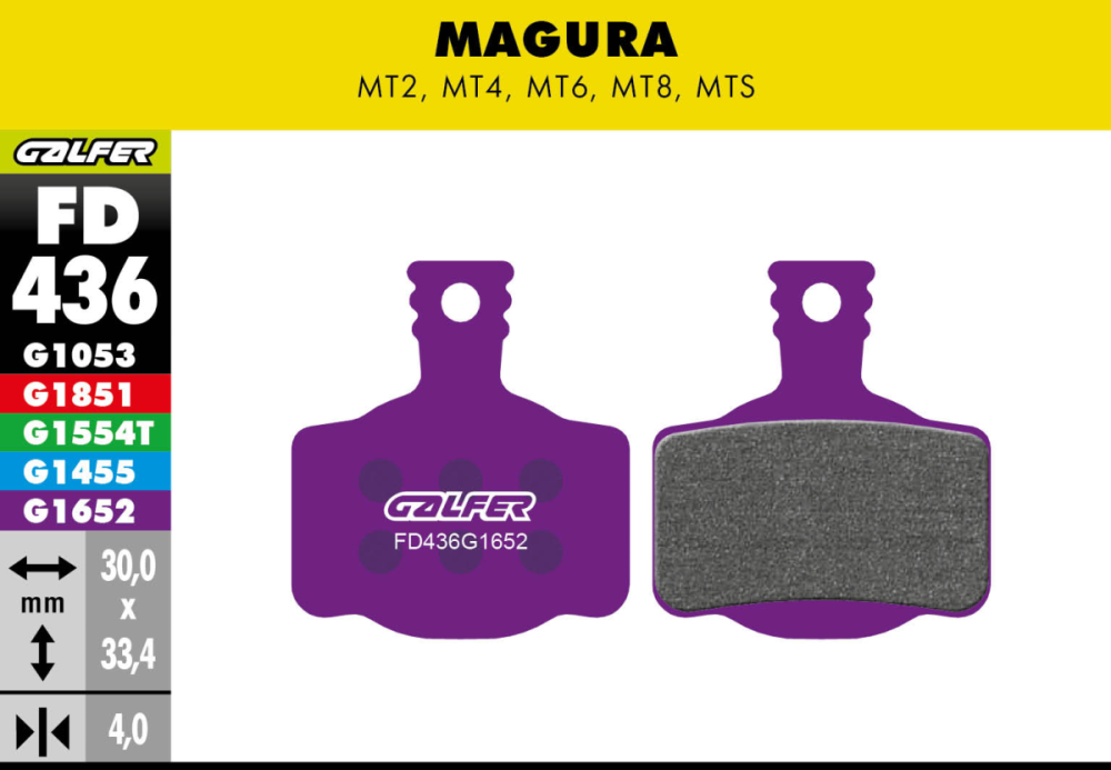 Galfer GALFER Brake Pad FD436 E-Bike "Magura MT2,4,6,8", violett