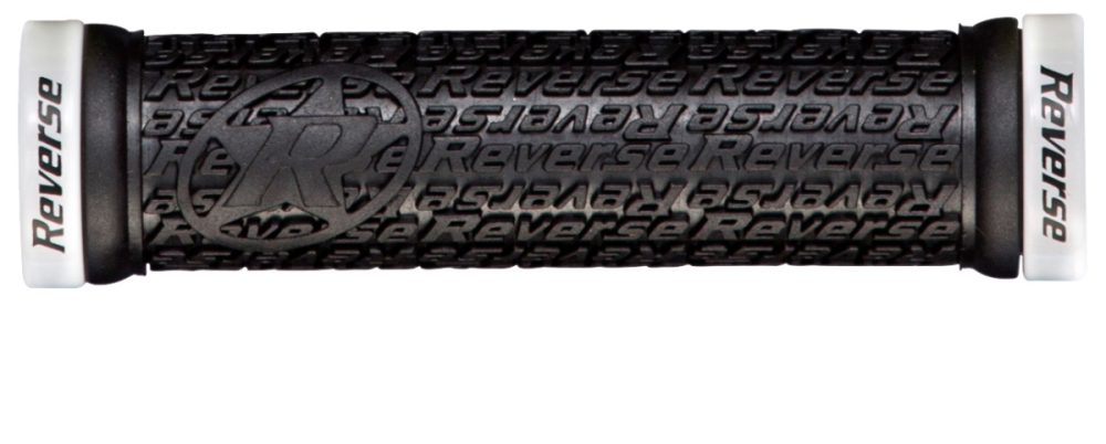 Reverse Components REVERSE Grip "Stamp" black / Clamp rings white, schwarz / weiss